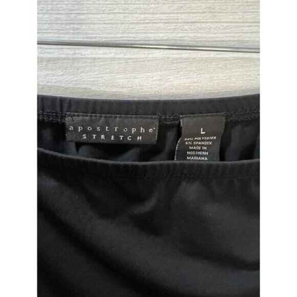 NEW Apostrophe Black‎ Stretch Mini Pencil Skirt Large - Picture 3 of 4